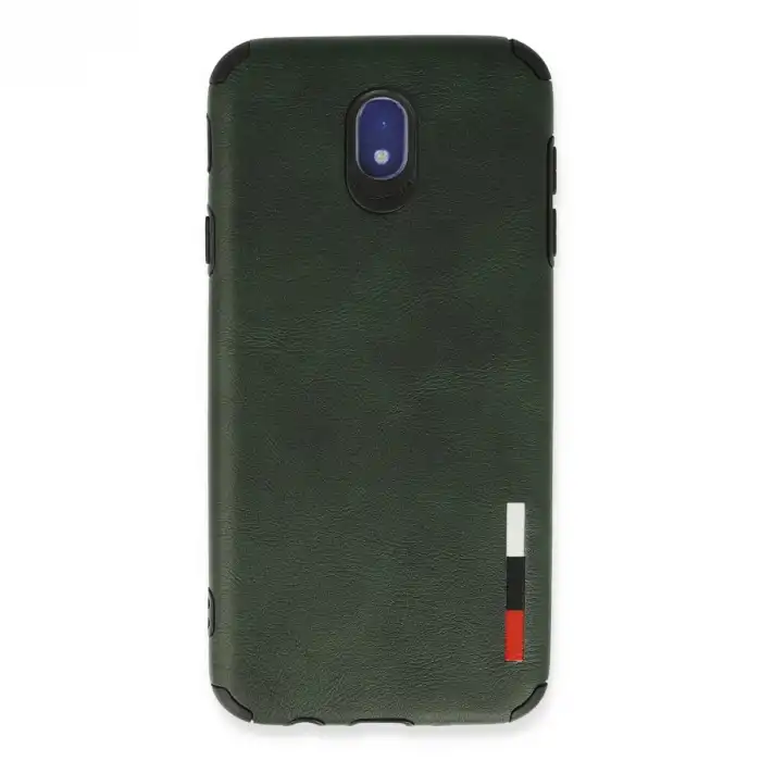Samsung Galaxy J7 Pro / J730 Kılıf Loop Deri Silikon - Yeşil