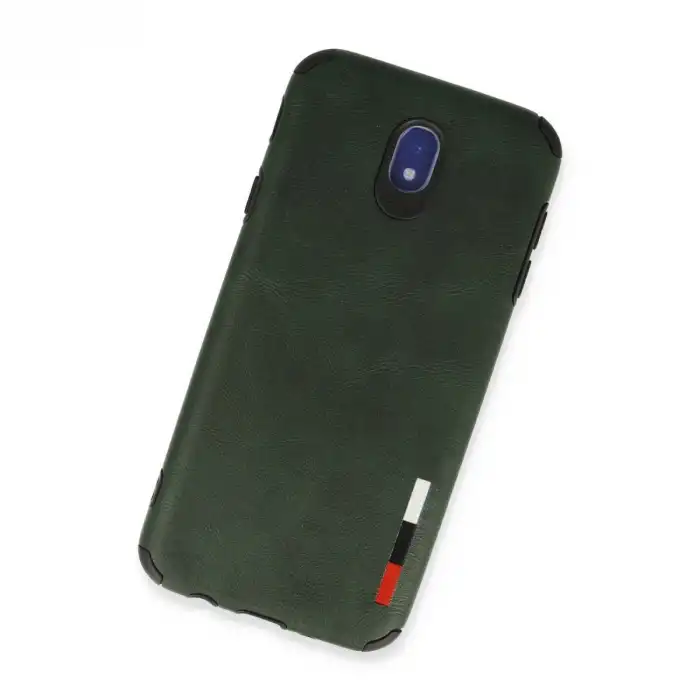Samsung Galaxy J7 Pro / J730 Kılıf Loop Deri Silikon - Yeşil
