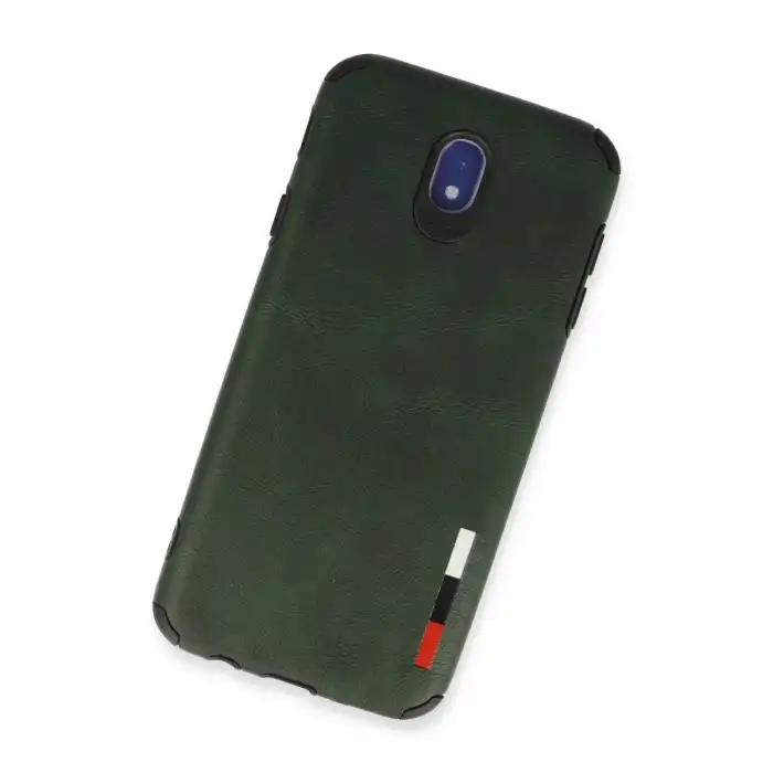 Samsung Galaxy J7 Pro / J730 Kılıf Loop Deri Silikon - Yeşil