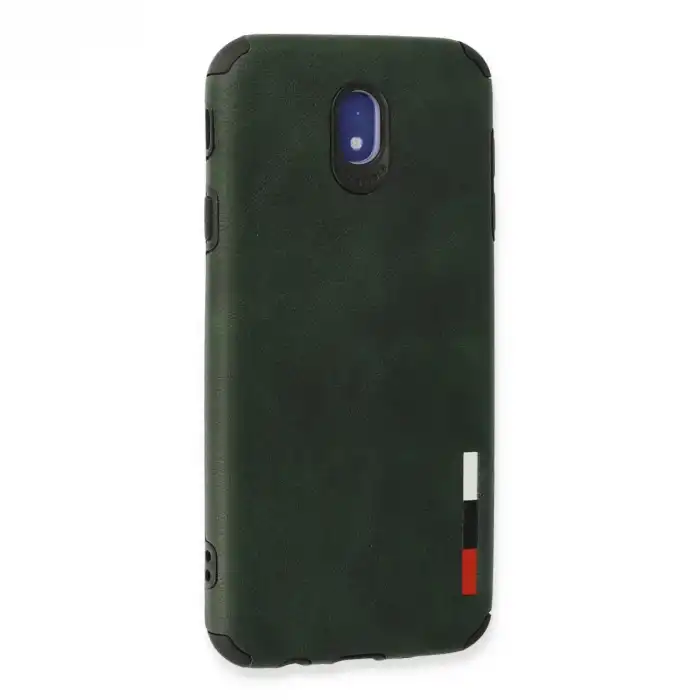 Samsung Galaxy J7 Pro / J730 Kılıf Loop Deri Silikon - Yeşil