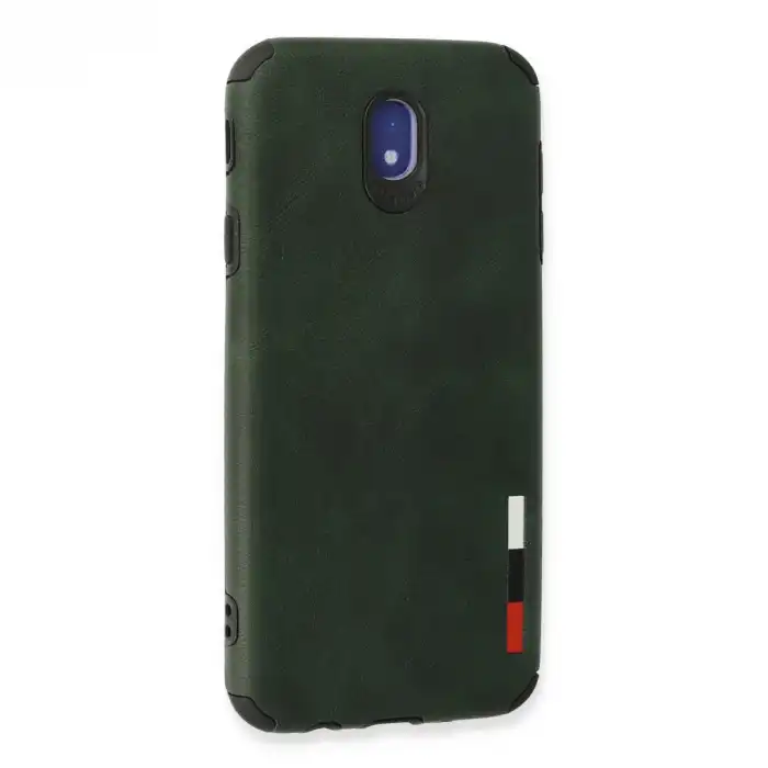 Samsung Galaxy J7 Pro / J730 Kılıf Loop Deri Silikon - Yeşil