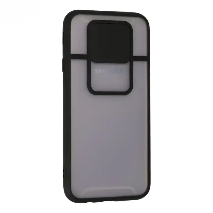 Samsung Galaxy J7 Pro / J730 Kılıf Palm Buzlu Kamera Sürgülü Silikon - Siyah