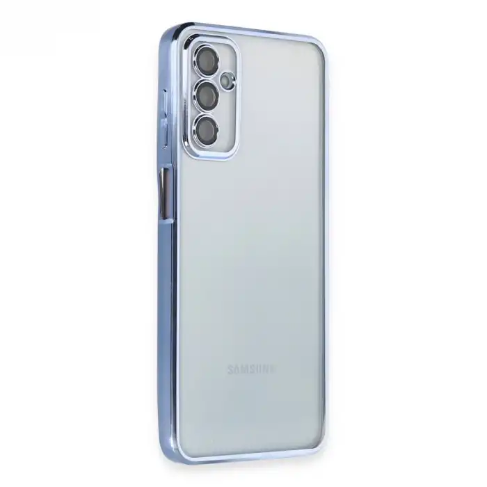 Samsung Galaxy M23 Kılıf Razer Lensli Silikon - Açık Mavi