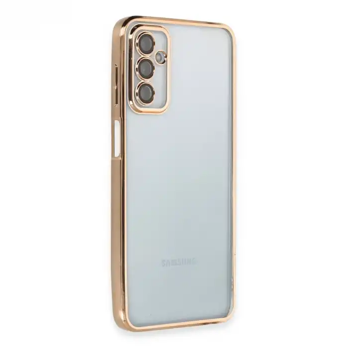 Samsung Galaxy M23 Kılıf Razer Lensli Silikon - Gold