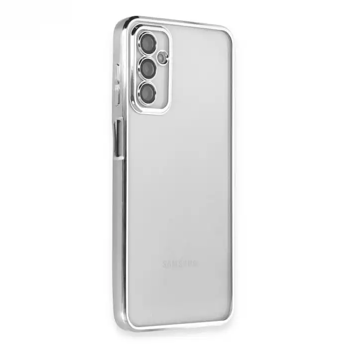 Samsung Galaxy M23 Kılıf Razer Lensli Silikon - Gümüş