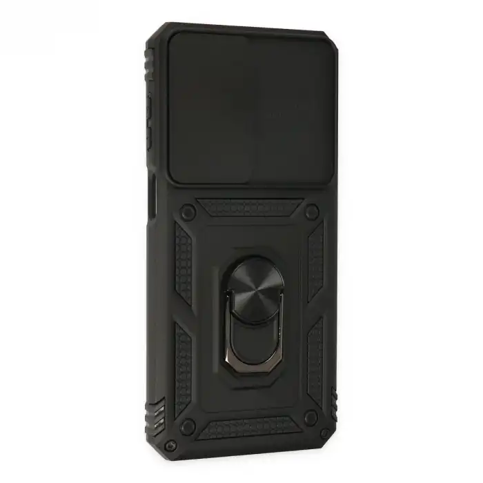 Samsung Galaxy M33 Kılıf Pars Lens Yüzüklü Silikon - Siyah