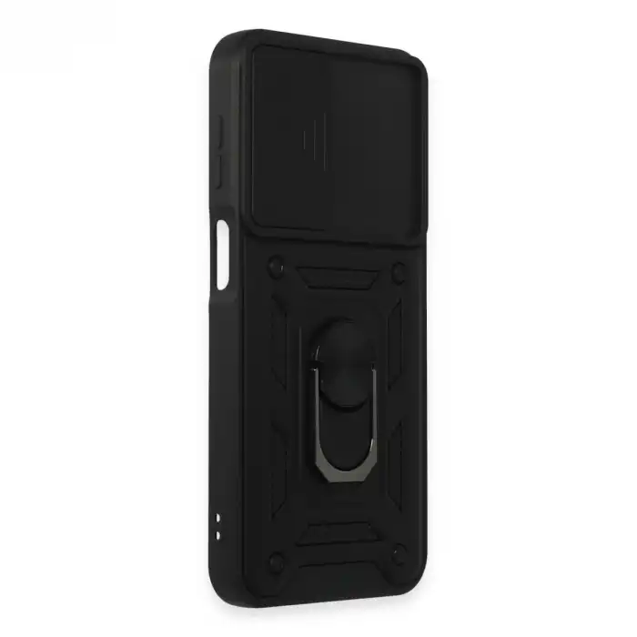 Samsung Galaxy M34 5g Kılıf Pars Lens Yüzüklü Silikon - Siyah