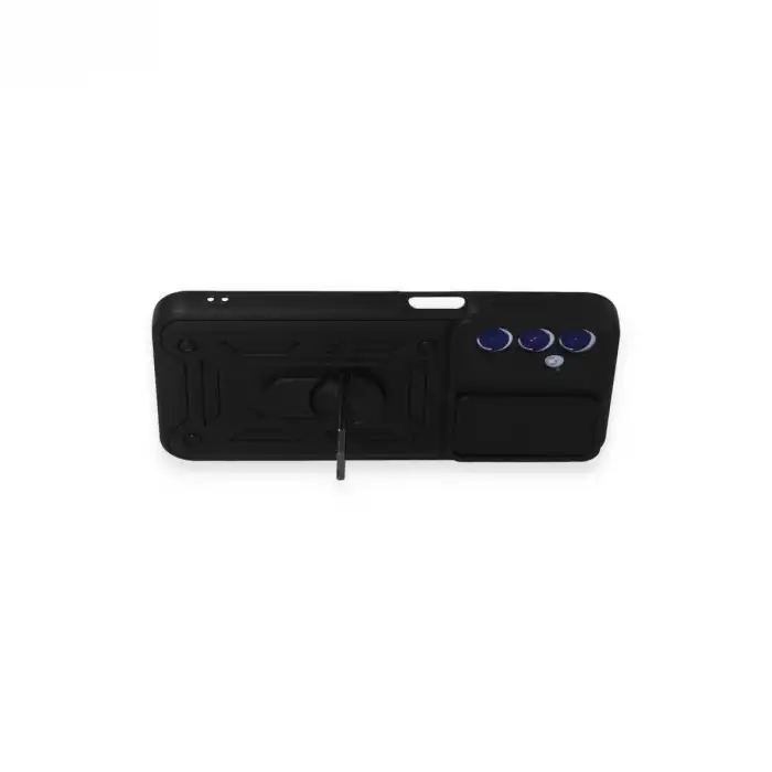 Samsung Galaxy M34 5g Kılıf Pars Lens Yüzüklü Silikon - Siyah