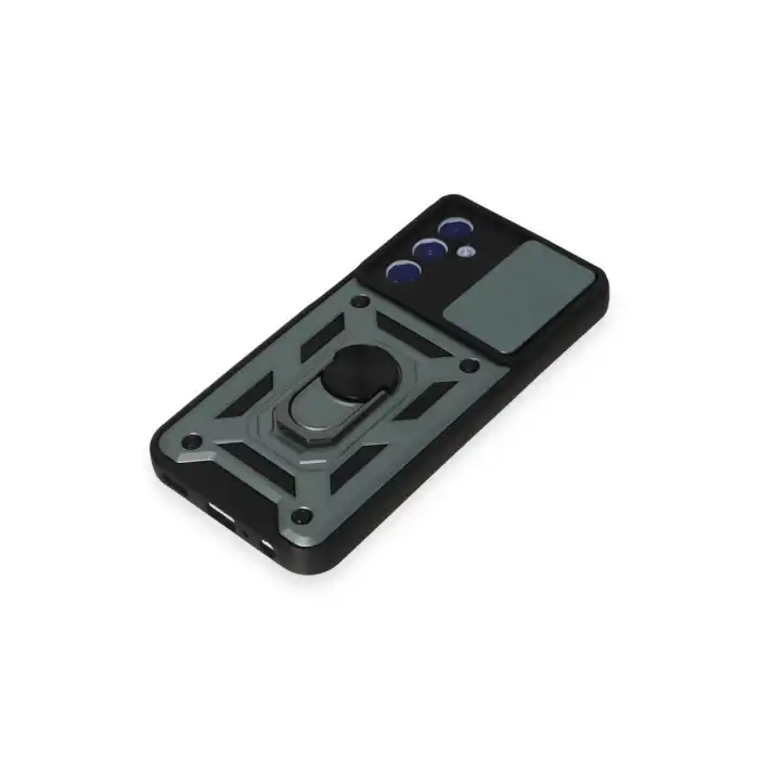 Samsung Galaxy M34 5g Kılıf Pars Lens Yüzüklü Silikon - Yeşil