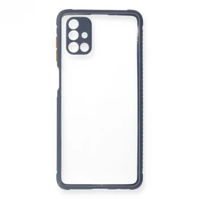 Samsung Galaxy M51 Kılıf Miami Şeffaf Silikon - Gri