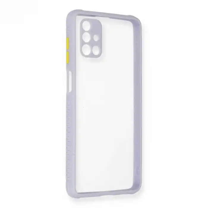 Samsung Galaxy M51 Kılıf Miami Şeffaf Silikon - Lila