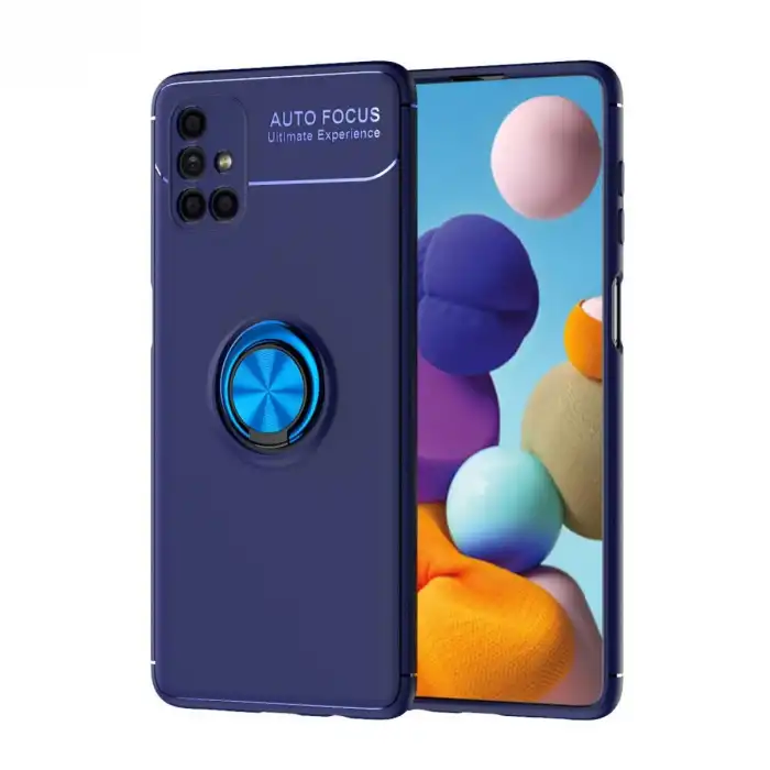 Samsung Galaxy M51 Kılıf Range Yüzüklü Silikon - Mavi
