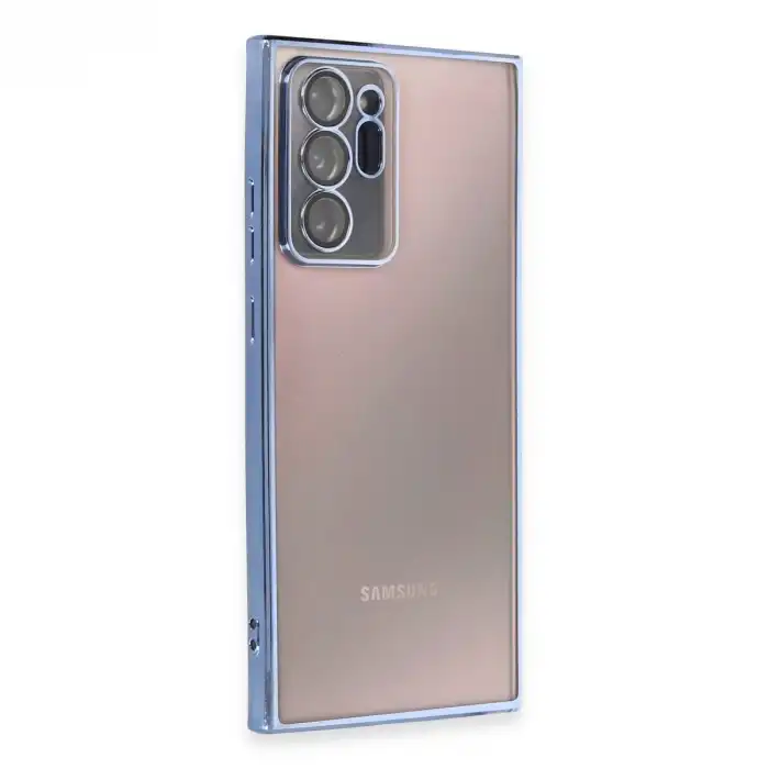 Samsung Galaxy Note 20 Ultra Kılıf Razer Lensli Silikon - Açık Mavi