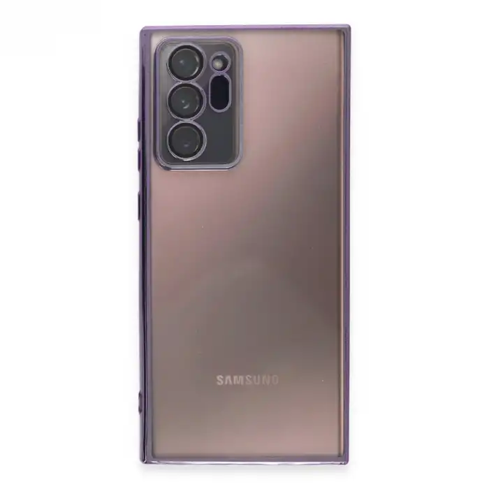 Samsung Galaxy Note 20 Ultra Kılıf Razer Lensli Silikon - Mor