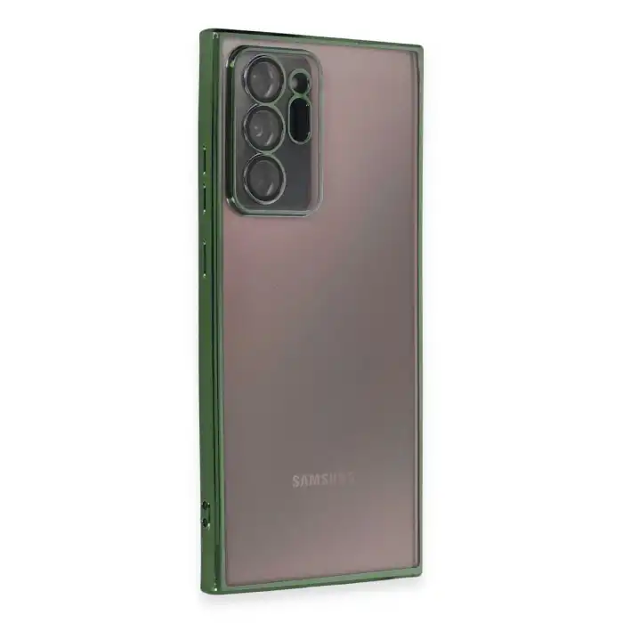 Samsung Galaxy Note 20 Ultra Kılıf Razer Lensli Silikon - Yeşil