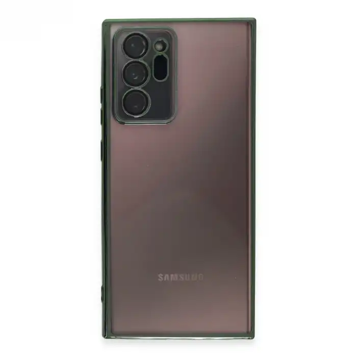 Samsung Galaxy Note 20 Ultra Kılıf Razer Lensli Silikon - Yeşil