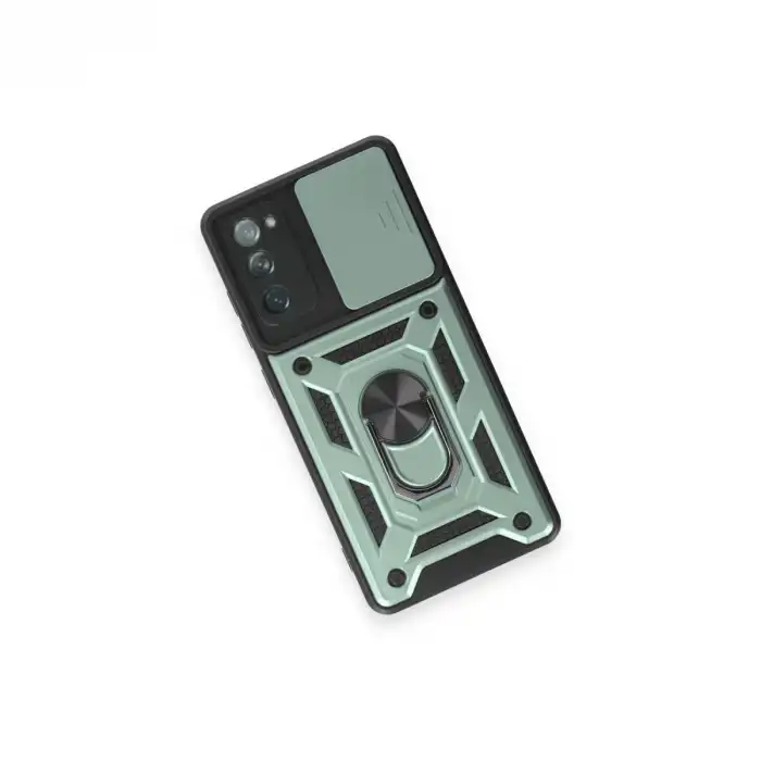 Samsung Galaxy S20 Fe Kılıf Pars Lens Yüzüklü Silikon - Yeşil