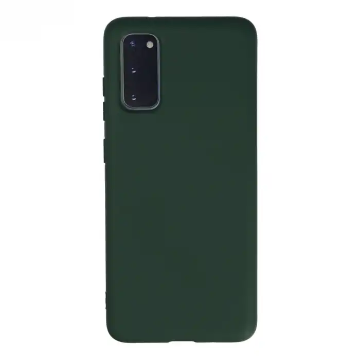 Samsung Galaxy S20 Kılıf Nano İçi Kadife Silikon - Koyu Yeşil