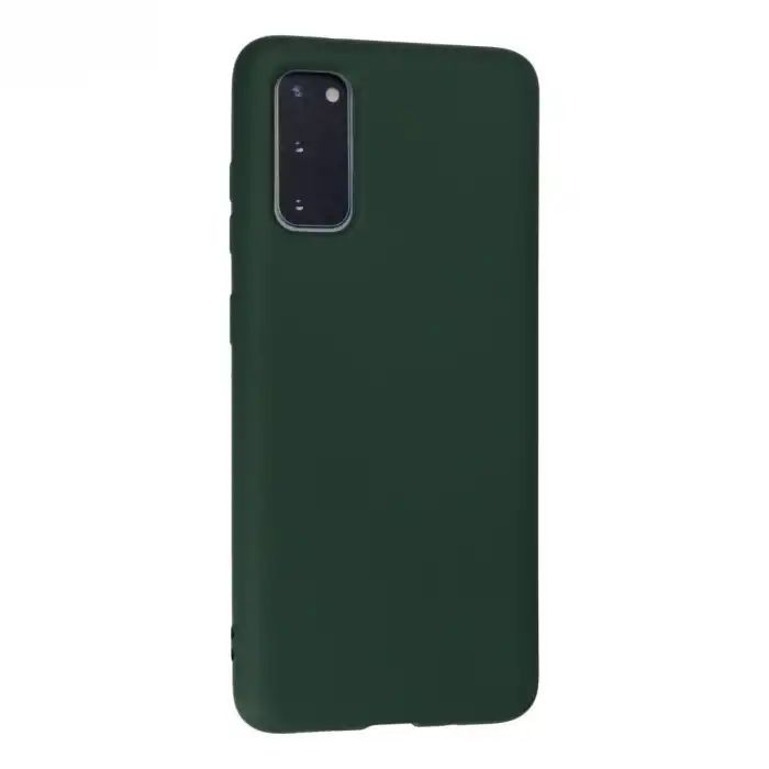 Samsung Galaxy S20 Kılıf Nano İçi Kadife Silikon - Koyu Yeşil