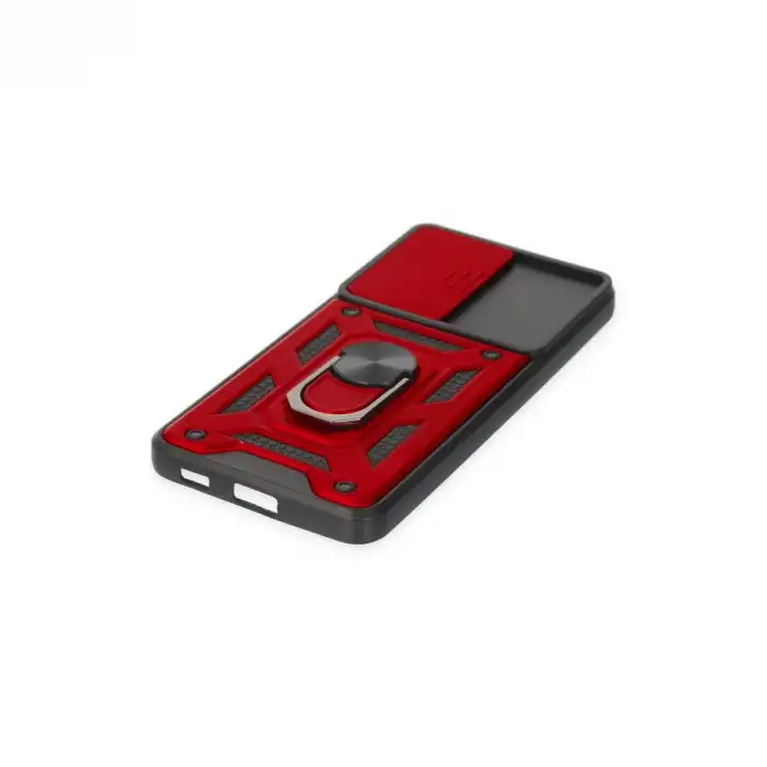 Samsung Galaxy S21 Fe Kılıf Pars Lens Yüzüklü Silikon - Kırmızı