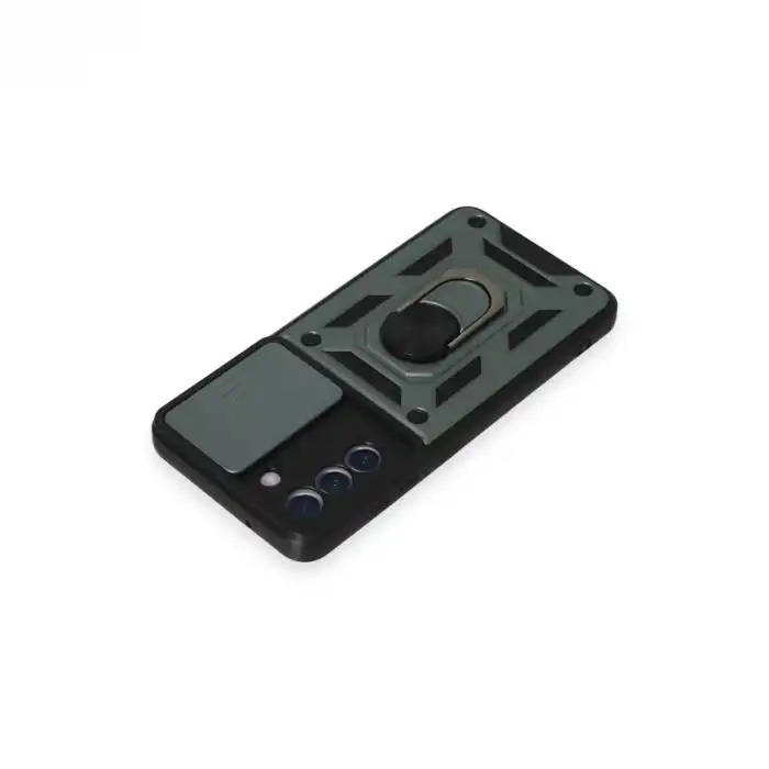 Samsung Galaxy S21 Fe Kılıf Pars Lens Yüzüklü Silikon - Yeşil