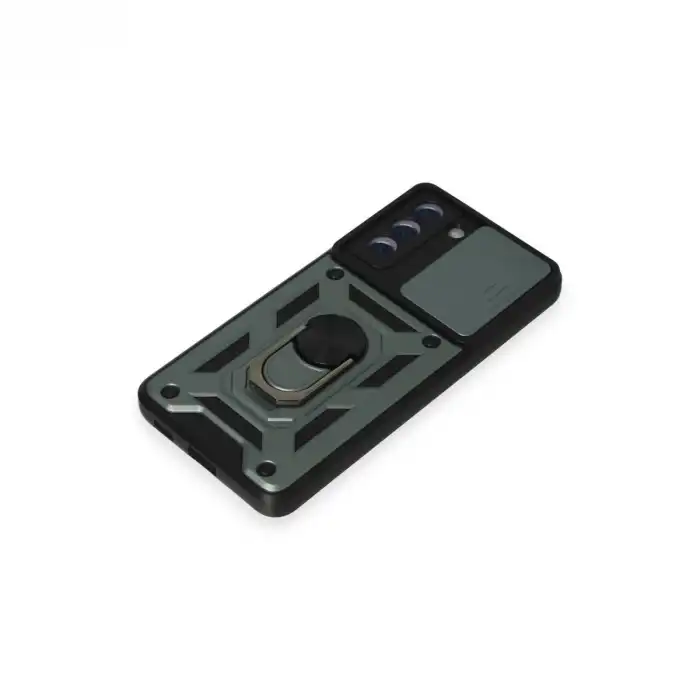 Samsung Galaxy S21 Fe Kılıf Pars Lens Yüzüklü Silikon - Yeşil