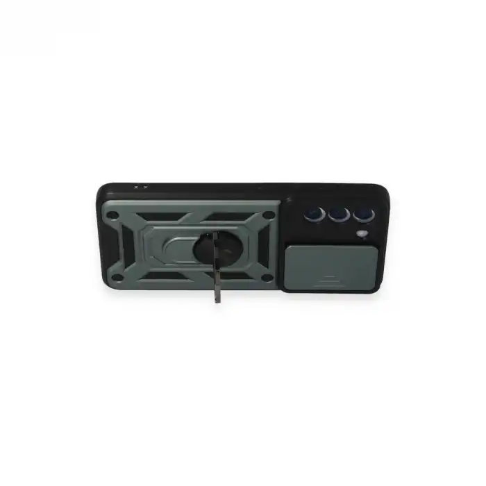 Samsung Galaxy S21 Fe Kılıf Pars Lens Yüzüklü Silikon - Yeşil
