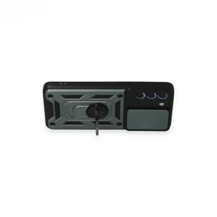 Samsung Galaxy S21 Fe Kılıf Pars Lens Yüzüklü Silikon - Yeşil