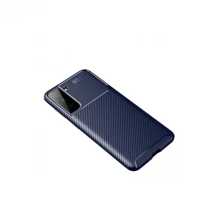 Samsung Galaxy S21 Plus Kılıf Auto Focus Karbon Kapak - Lacivert