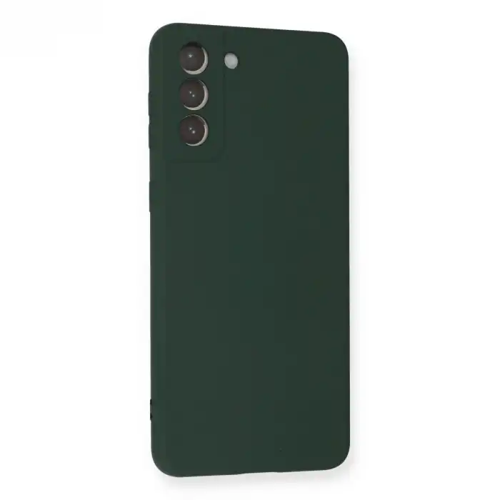 Samsung Galaxy S21 Plus Kılıf Nano İçi Kadife Silikon - Koyu Yeşil