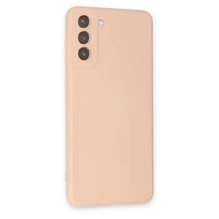 Samsung Galaxy S21 Plus Kılıf Nano İçi Kadife Silikon - Pudra