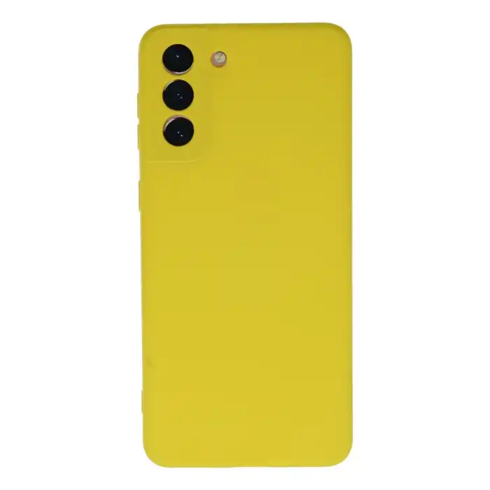 Samsung Galaxy S21 Plus Kılıf Nano İçi Kadife Silikon - Sarı