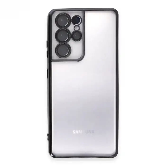 Samsung Galaxy S21 Ultra Kılıf Razer Lensli Silikon - Siyah