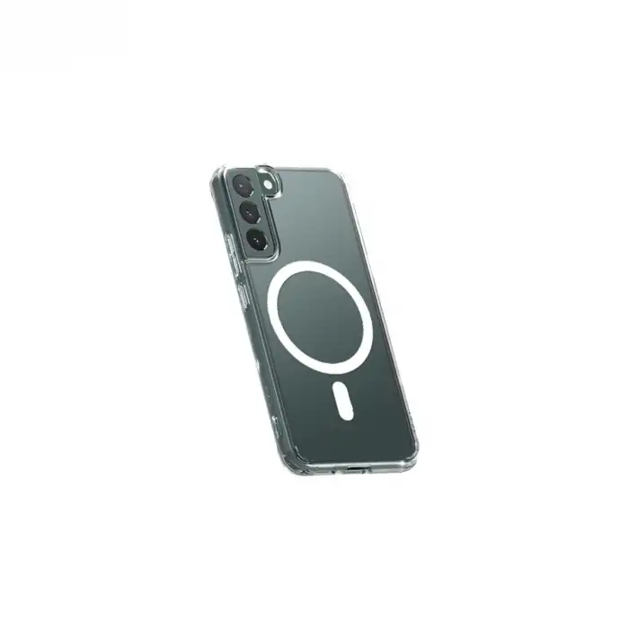 Samsung Galaxy S22 Kılıf Magneticsafe Şeffaf Silikon - Şeffaf
