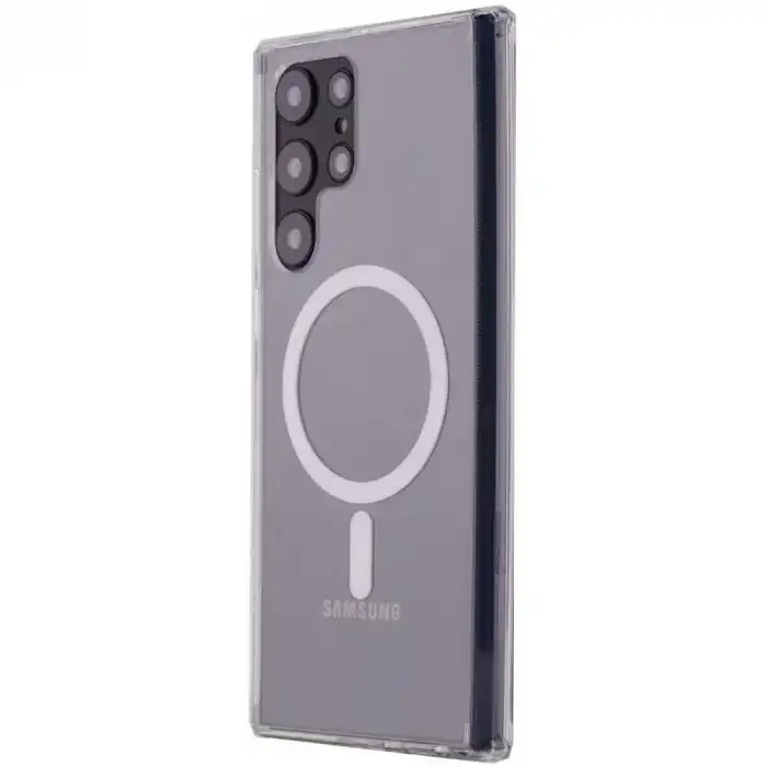 Samsung Galaxy S22 Ultra Kılıf Magneticsafe Şeffaf Silikon - Şeffaf