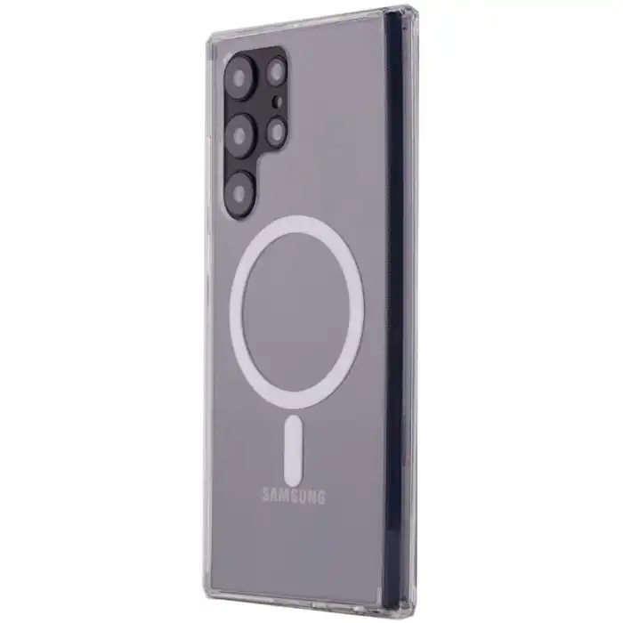 Samsung Galaxy S22 Ultra Kılıf Magneticsafe Şeffaf Silikon - Şeffaf