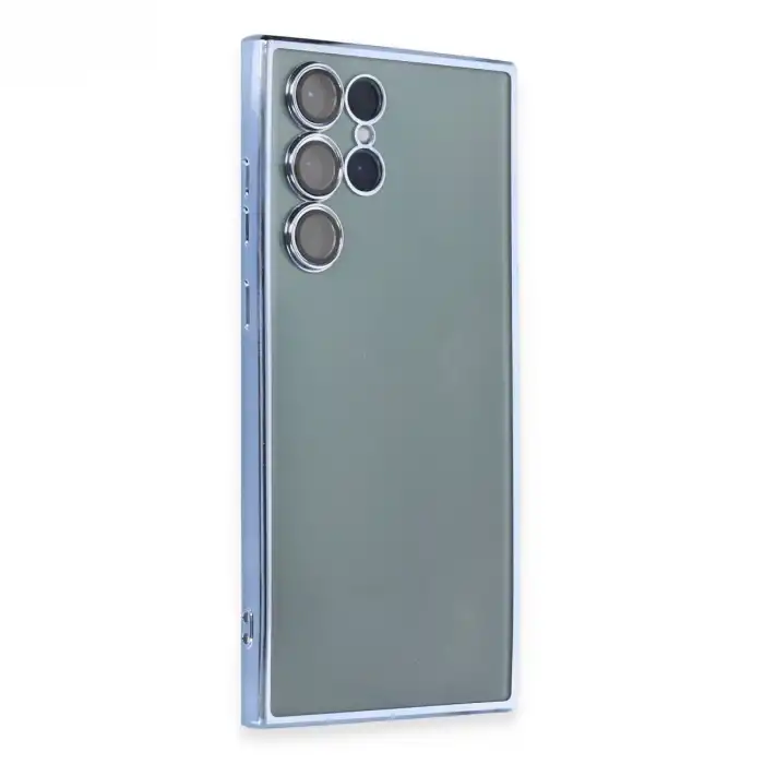Samsung Galaxy S22 Ultra Kılıf Razer Lensli Silikon - Açık Mavi