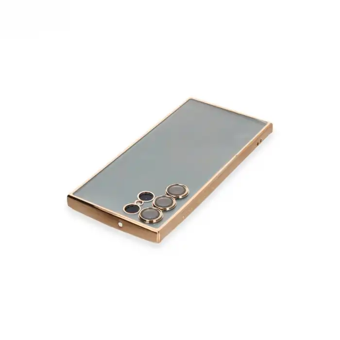 Samsung Galaxy S22 Ultra Kılıf Razer Lensli Silikon - Gold