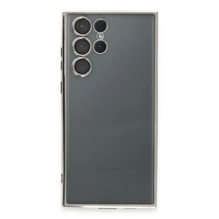 Samsung Galaxy S22 Ultra Kılıf Razer Lensli Silikon - Gümüş