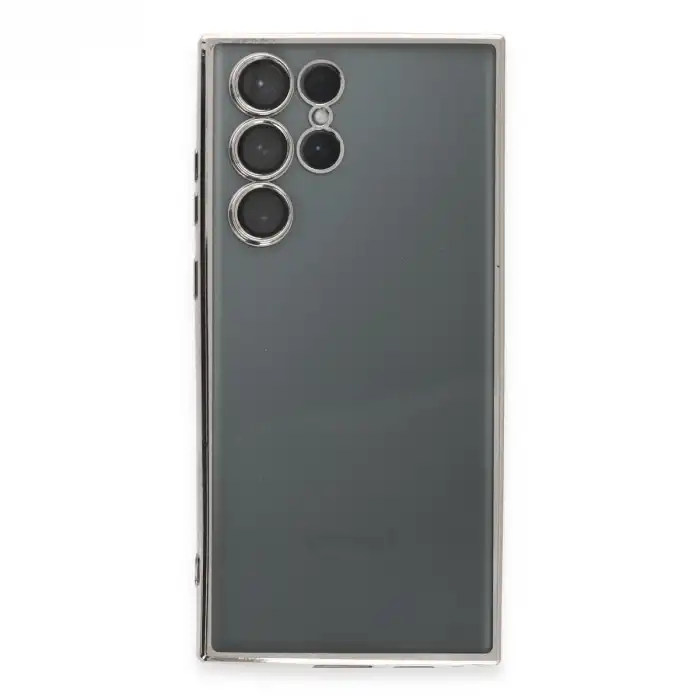 Samsung Galaxy S22 Ultra Kılıf Razer Lensli Silikon - Gümüş