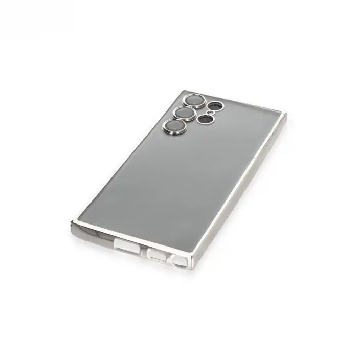 Samsung Galaxy S22 Ultra Kılıf Razer Lensli Silikon - Gümüş