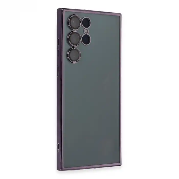 Samsung Galaxy S22 Ultra Kılıf Razer Lensli Silikon - Mor
