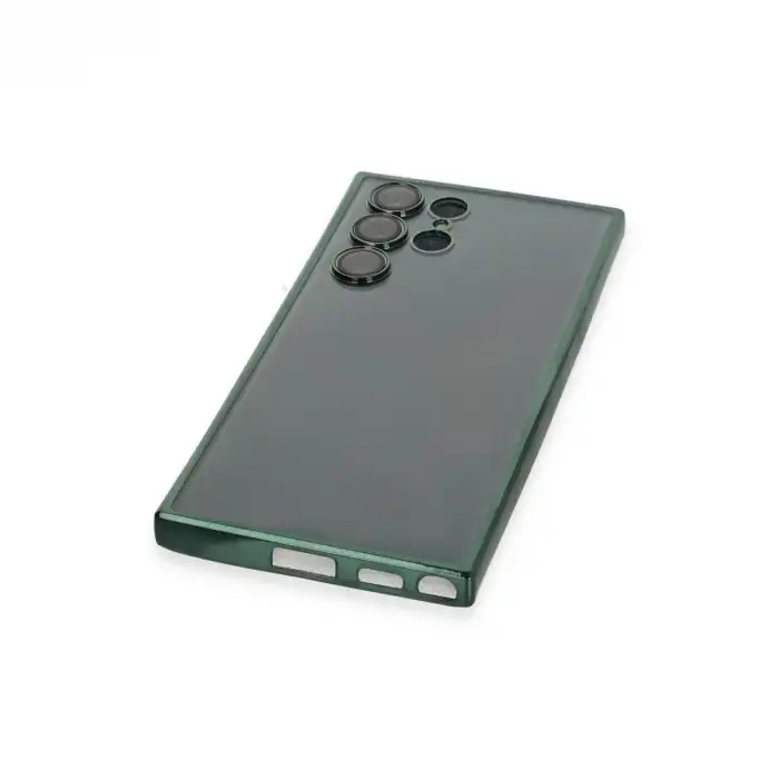 Samsung Galaxy S22 Ultra Kılıf Razer Lensli Silikon - Yeşil