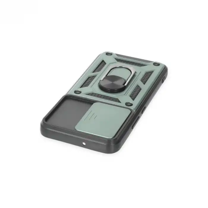 Samsung Galaxy S23 Fe Kılıf Pars Lens Yüzüklü Silikon - Yeşil