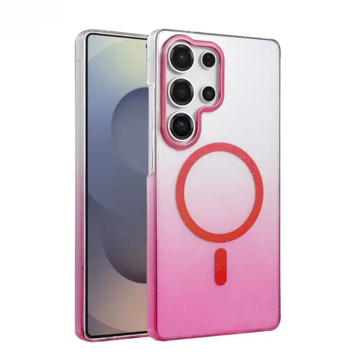 Samsung Galaxy S23 Ultra Glossy Magsafe Kapak - Pembe