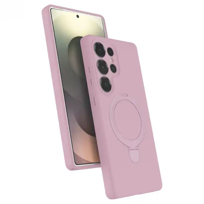 Samsung Galaxy S23 Ultra Regal Magsafe Standlı Kapak - Açık Pembe