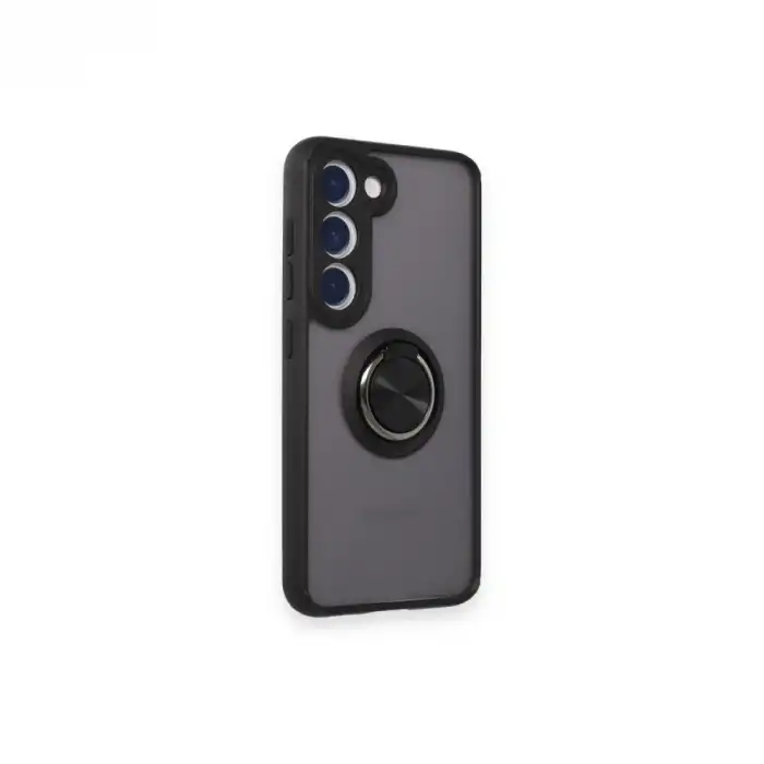 Samsung Galaxy S24 Fe Kılıf Montreal Yüzüklü Silikon Kapak - Siyah