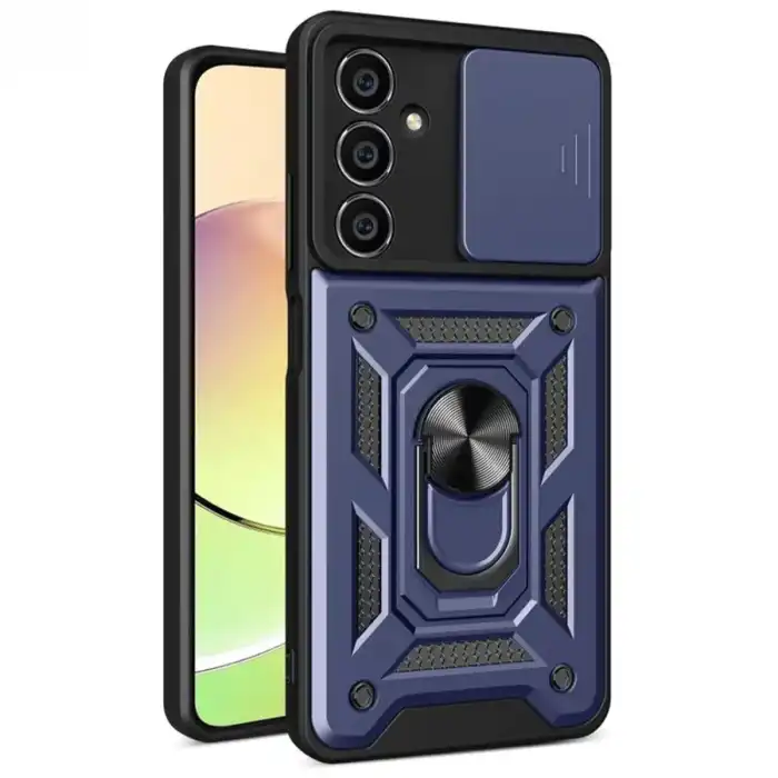 Samsung Galaxy S24 Fe Pars Lens Yüzüklü Silikon - Lacivert