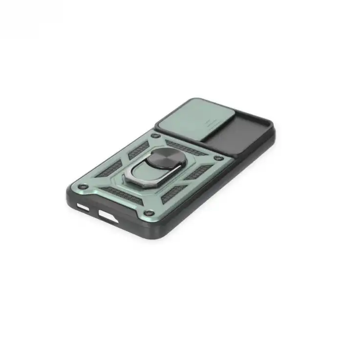 Samsung Galaxy S24 Kılıf Pars Lens Yüzüklü Silikon - Yeşil