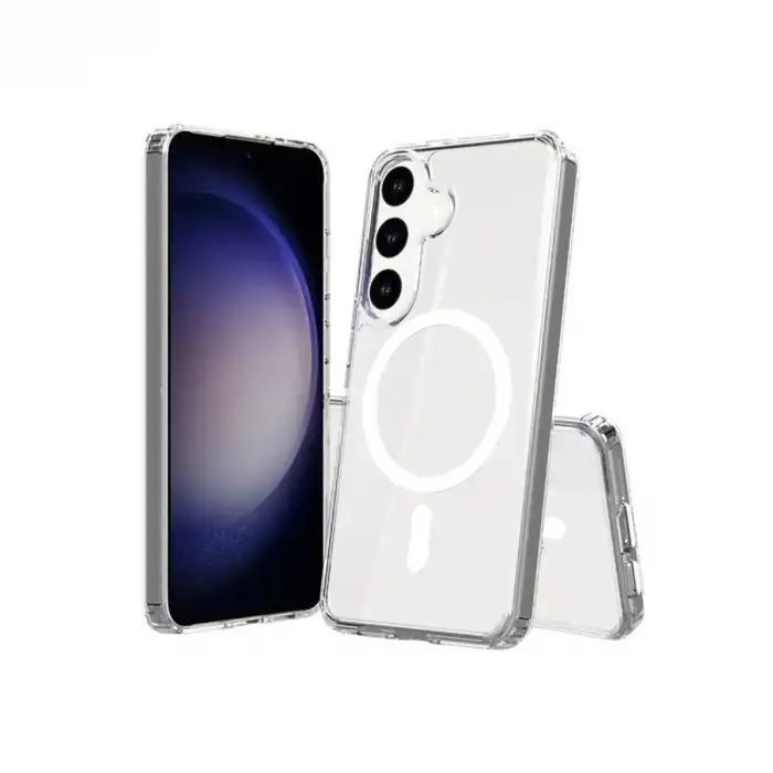 Samsung Galaxy S24 Plus Kılıf Magneticsafe Şeffaf Silikon - Şeffaf